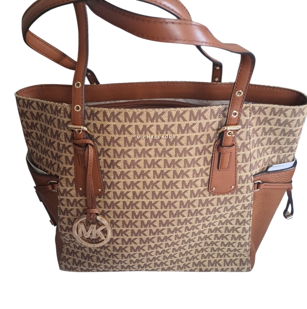 Michael Kors Brown and Tan Large Tote Bag NWOT
